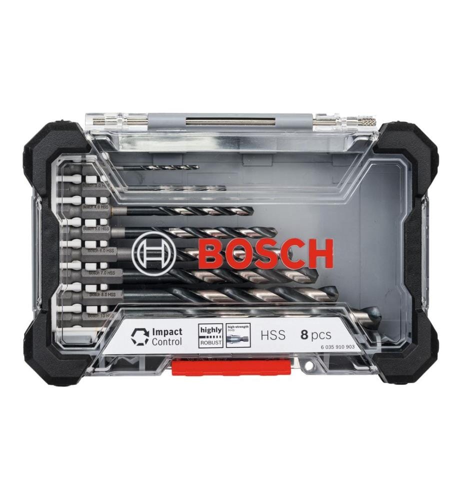 BOSCH - Professional Kits de forets Impact Control HSS, 8 pièces