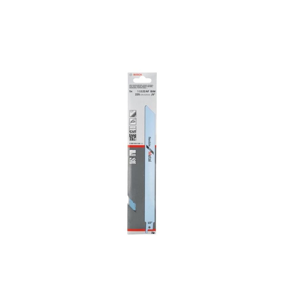 BOSCH - Professional Lame de scie sabre S 1122 AF Flexible for Metal, 5 pièces