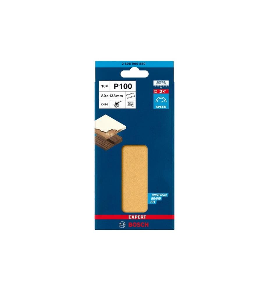 BOSCH - Professional Papier de verre EXPERT C470, 80 x 133 mm, G 100, 10 pcs.