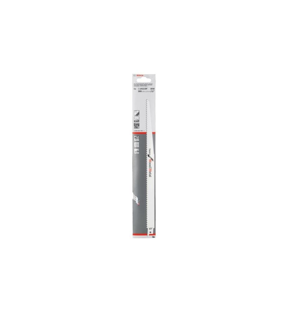 Lame de scie sabre Bosch Professional S 1411 DF Heavy Wood and Metal, 5 pièces
