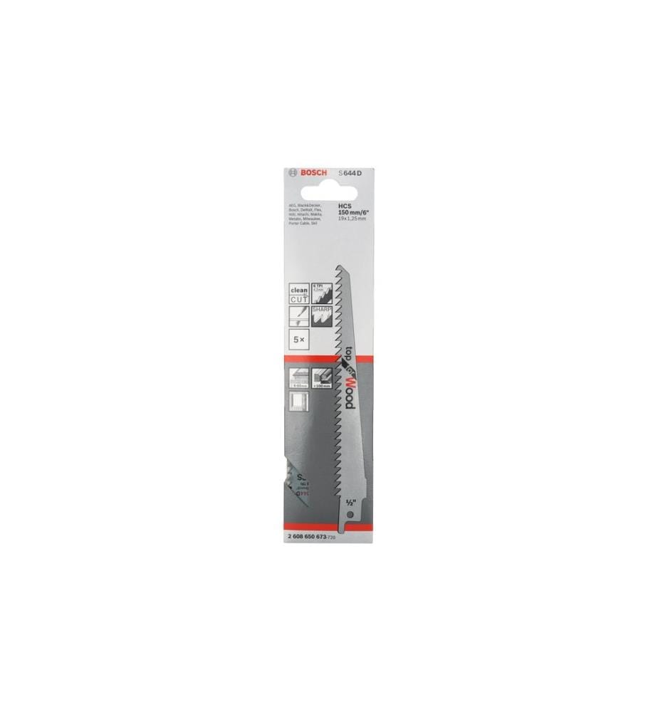 Lame de scie sabre Bosch Professional S 644 D Top for Wood, 5 pièces