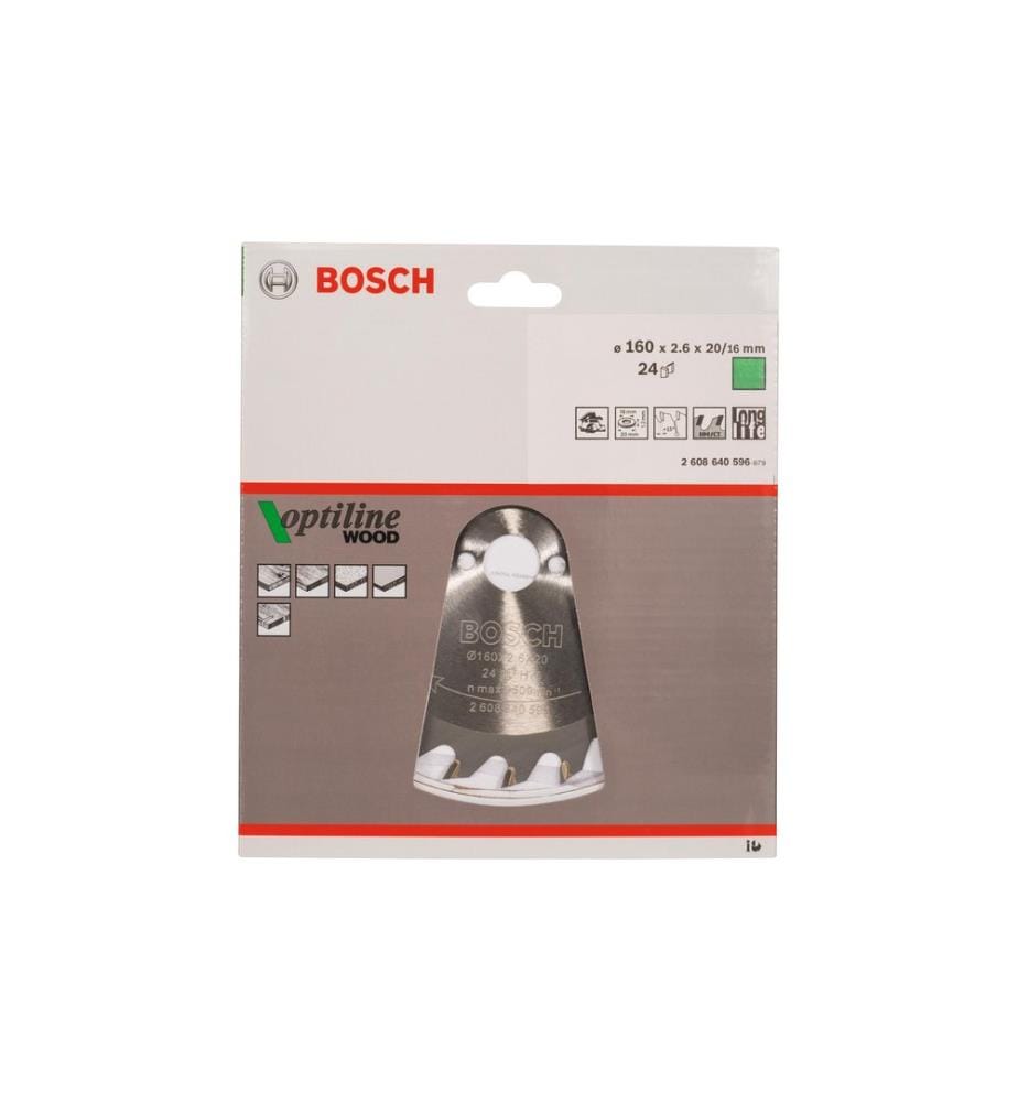 Bosch Professional Kreissägeblatt Optiline Wood, 160 x 20 x 2.6 mm, Z 24