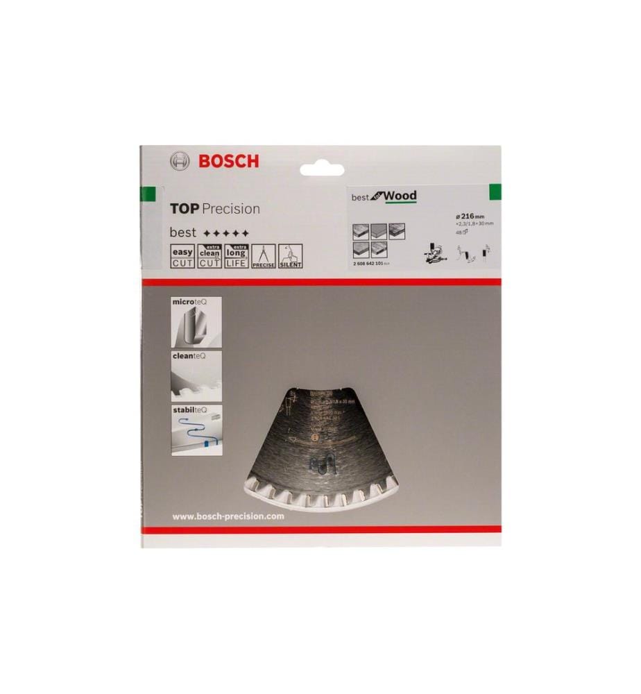 Lame de scie circulaire Bosch Professional Best for Wood, 216 x 30 x 2.3 mm, Z 48