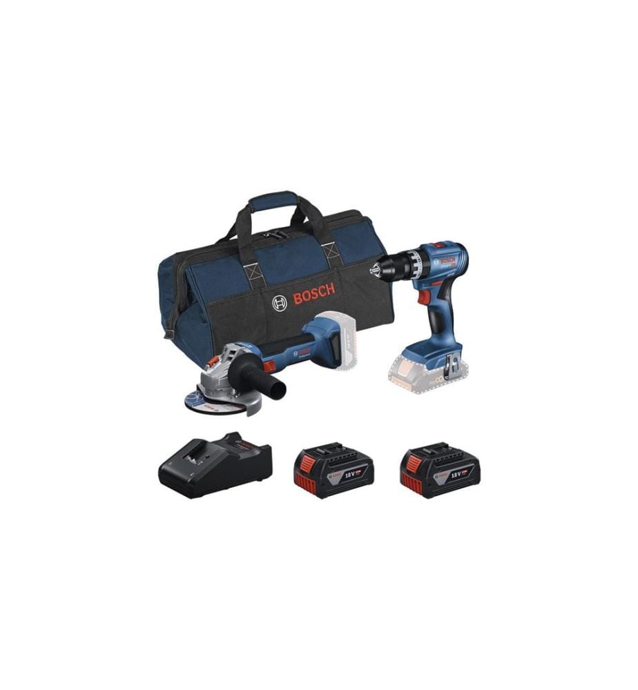 Bosch Professional Ensemble d'outils sans fil GSB V-45 + GWS V-8 + 2x 4,0 Ah