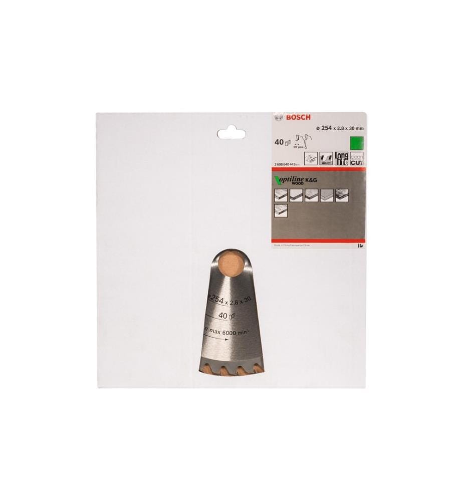 Bosch Professional Kreissägeblatt Optiline Wood, 254 x 30 x 2.8 mm, Z 40
