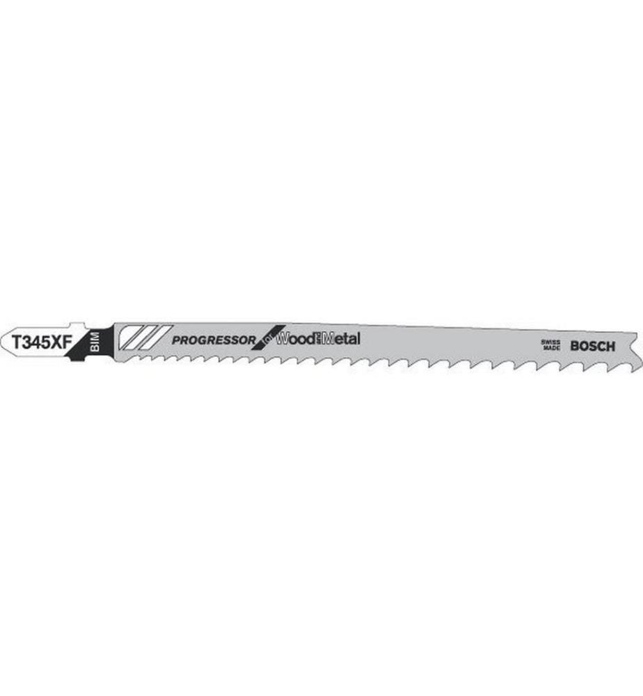 Lame de scie sauteuse Bosch Professional T 345 XF Progressor Bois et Métal, 5 pièces