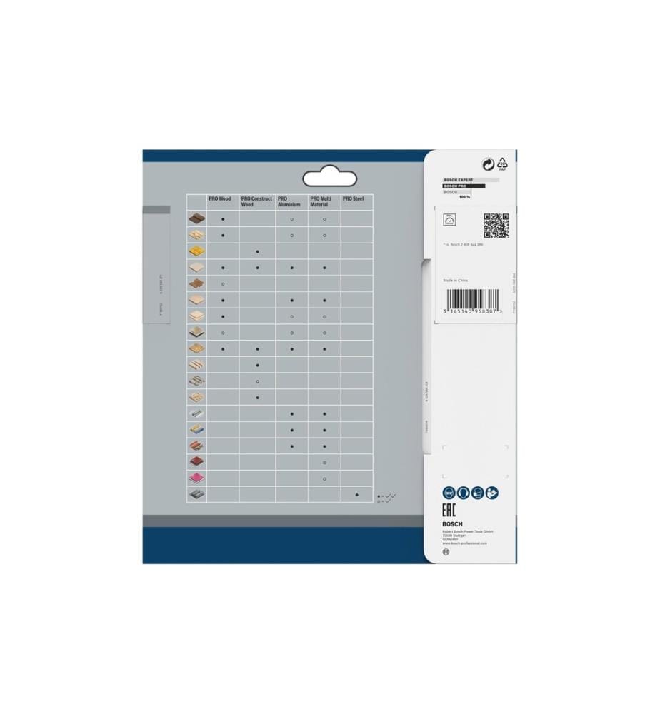 Bosch Professional Sägeblatt 184 x 1.6 x 16 mm, T16, 1 Stück