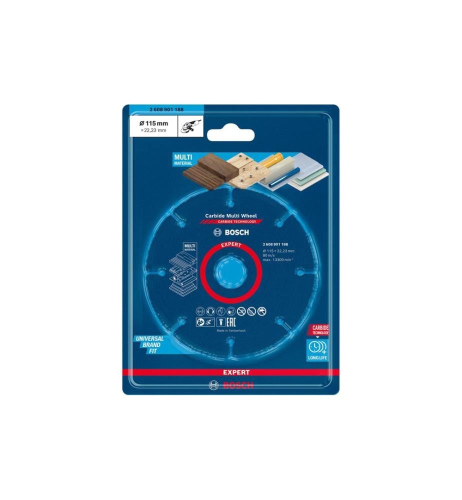 Bosch Professional Disque à tronçonner EXPERT Carbide Multi Wheel, 115 mm