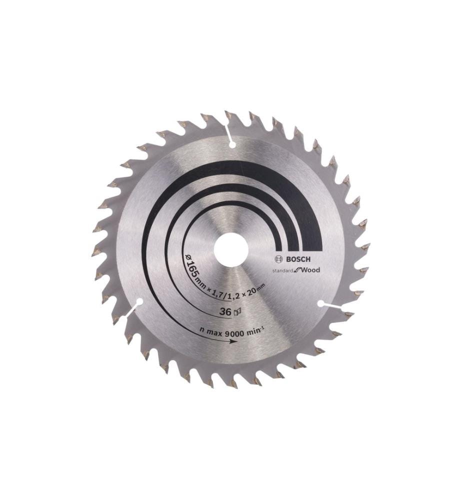 Lame de scie circulaire Bosch Professional Optiline Wood, 165 x 20 x 1,7 mm, Z 36