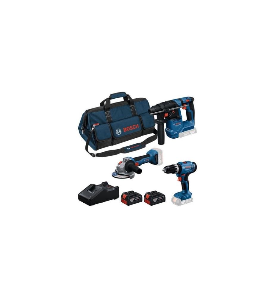 Bosch Professional Ensemble d'outils sans fil GSB + GBH + GWS + 2x 4.0 Ah