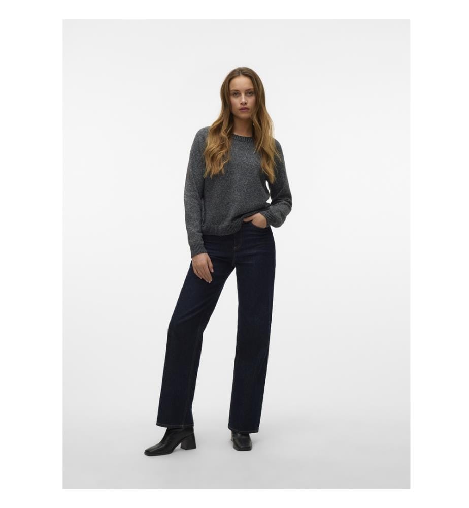 Pullover -Asphalt & Silber & Lurex
