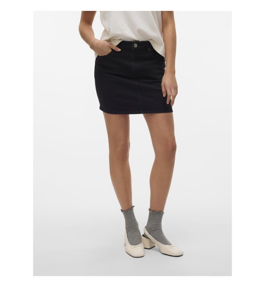 Kurzer Jeansrock - Schwarz