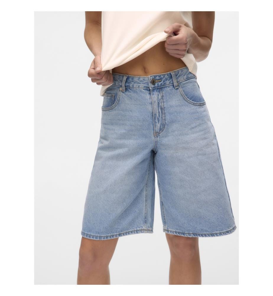 Loose Fit Denim Shorts - Blau