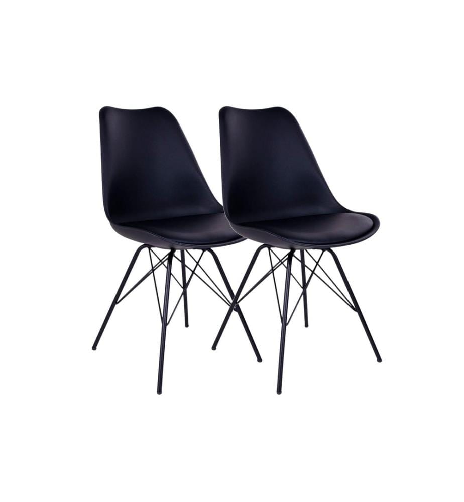 House Nordic - Chaise Oslo 2 pièces, 57 x 86 cm, Noir