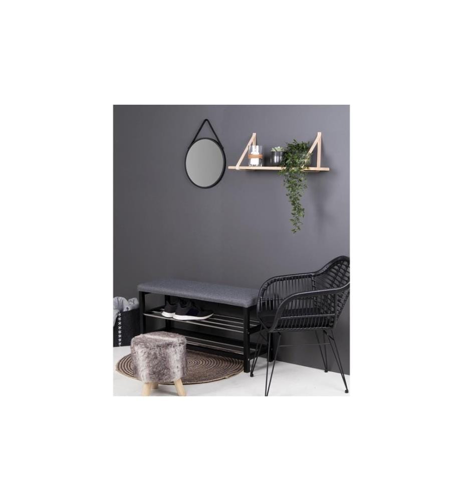 House Nordic - Banc Padova 100 x 50 cm, Gris/Noir