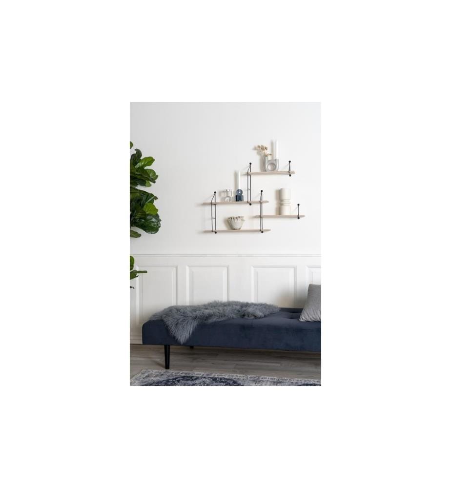 House Nordic - Wandregal Harlem 99 x 62 cm, Nature/Schwarz