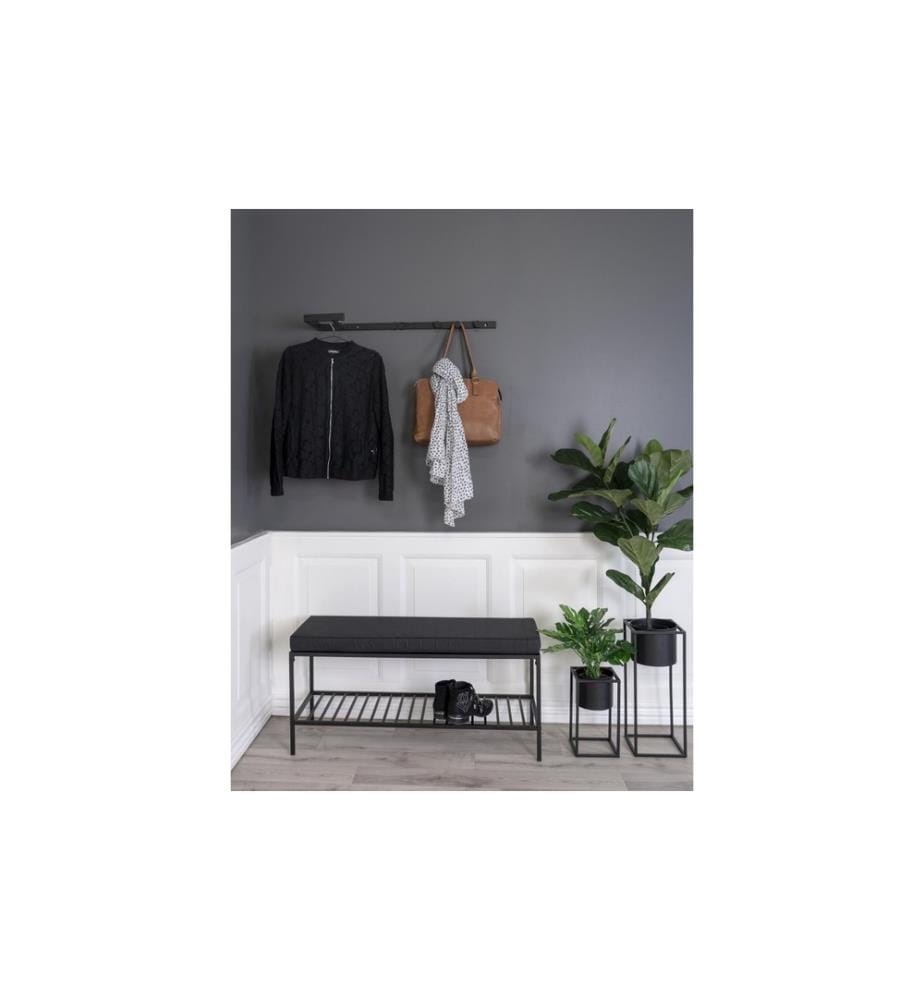 House Nordic - Wandgarderobe Trento 30 x 82 cm, Schwarz