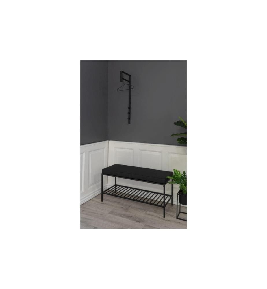 House Nordic - Wandgarderobe Trento 30 x 82 cm, Schwarz