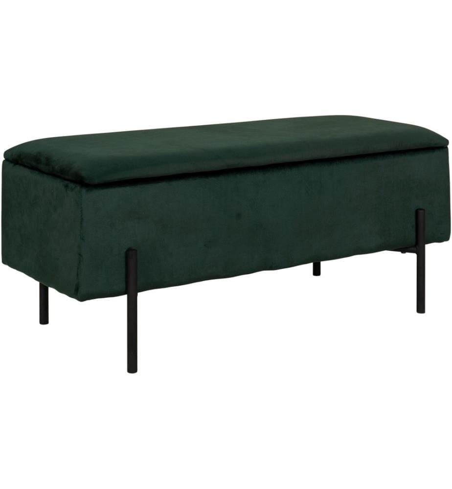 House Nordic - Coffre-siège Watford 36,5 x 95 x 46 cm, Vert foncé