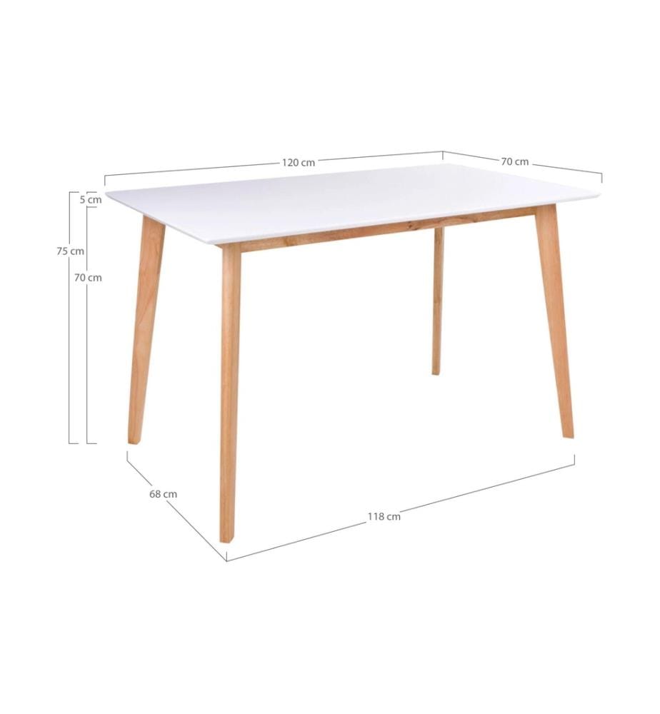 House Nordic - Table Vojens 120 x 75 cm, Brun/Blanc