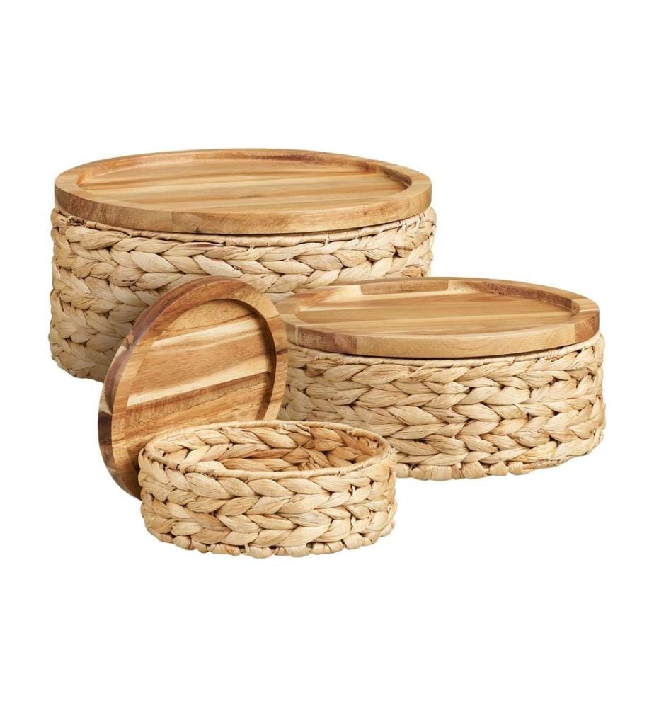 House Nordic - Panier de rangement Botofte, Jacinthe d'eau, lot de 3