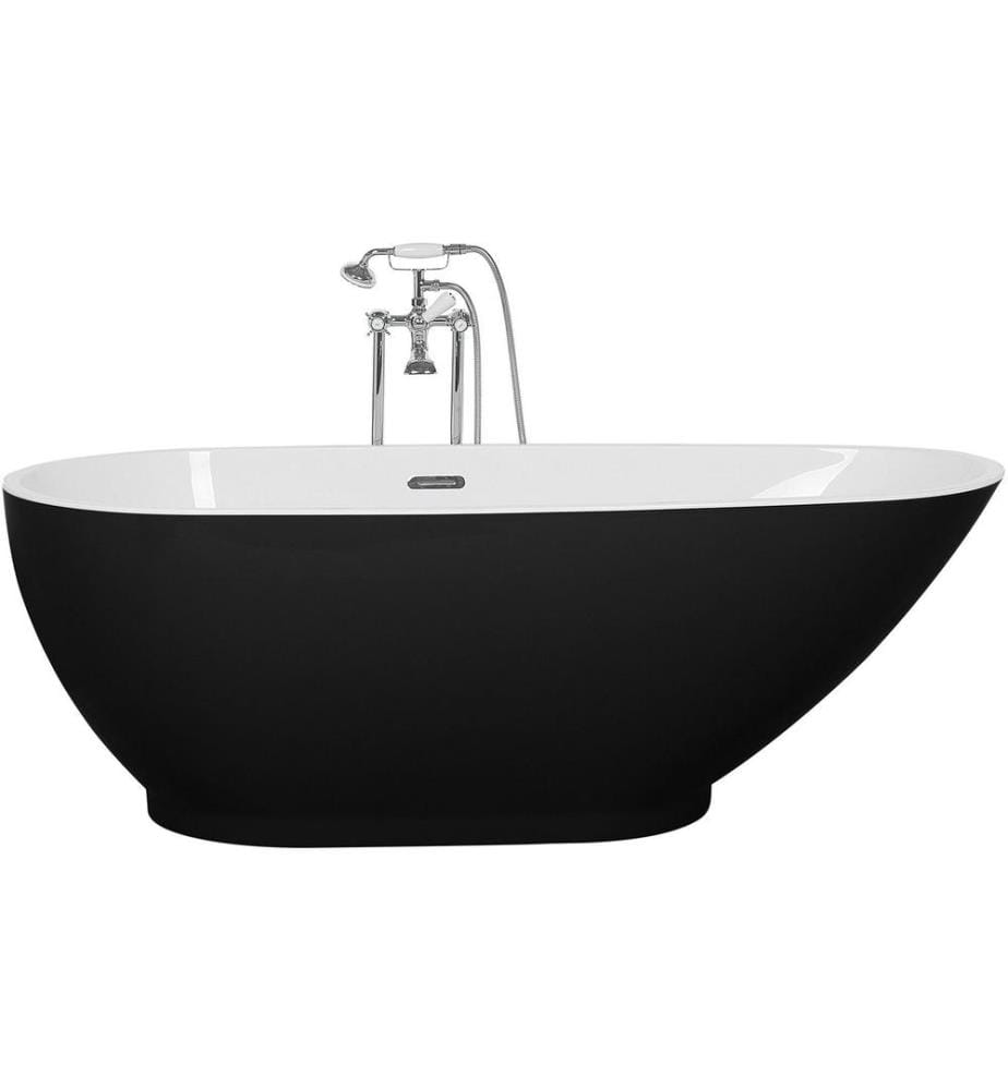 Baignoire îlot GUIANA 173 x 82 cm Noir/blanc