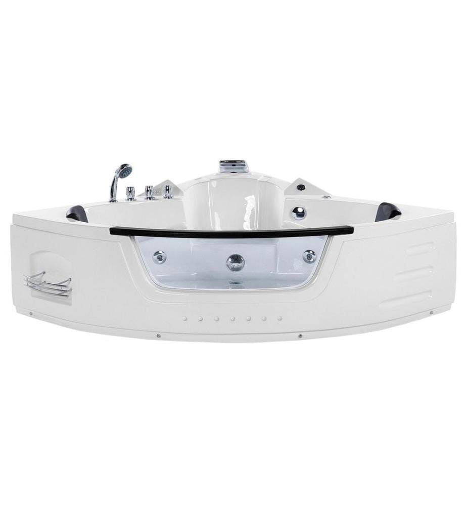 Vasca idromassaggio angolare con LED MARTINICA 198 x 144 cm Bianco