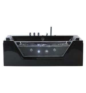 Vasca idromassaggio angolare con LED SAMANA 153 x 71 cm Nero