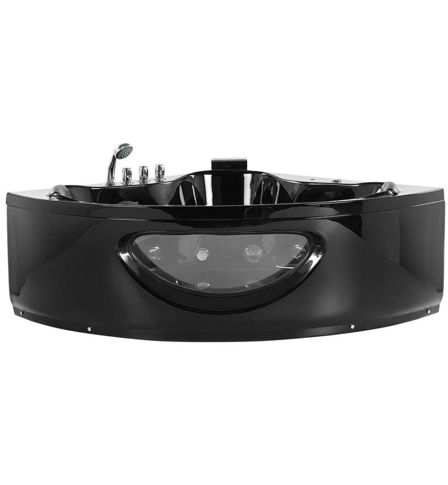 Vasca idromassaggio angolare con LED TOCOA 205 x 146 cm Nero