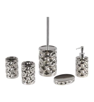 Set da 5 accessori per il bagno TIRUA Ceramica Argento
