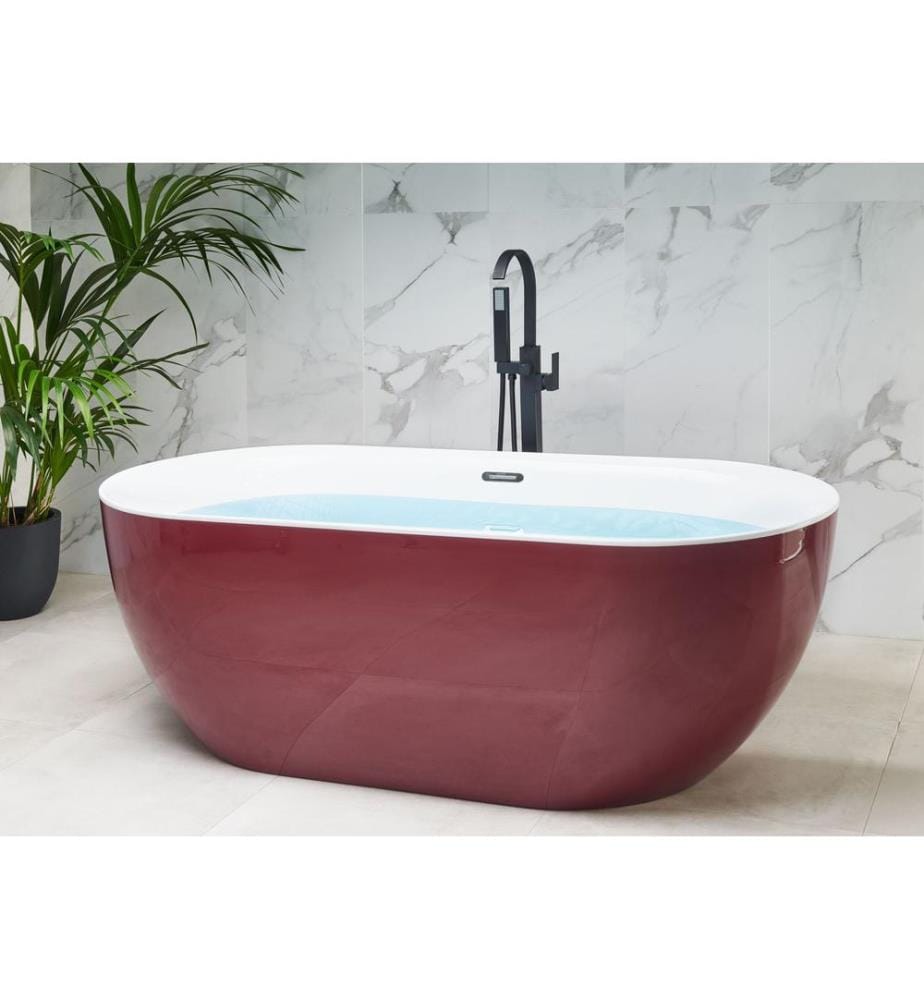 Baignoire îlot CARRERA 170 x 80 cm Rouge Bordeaux