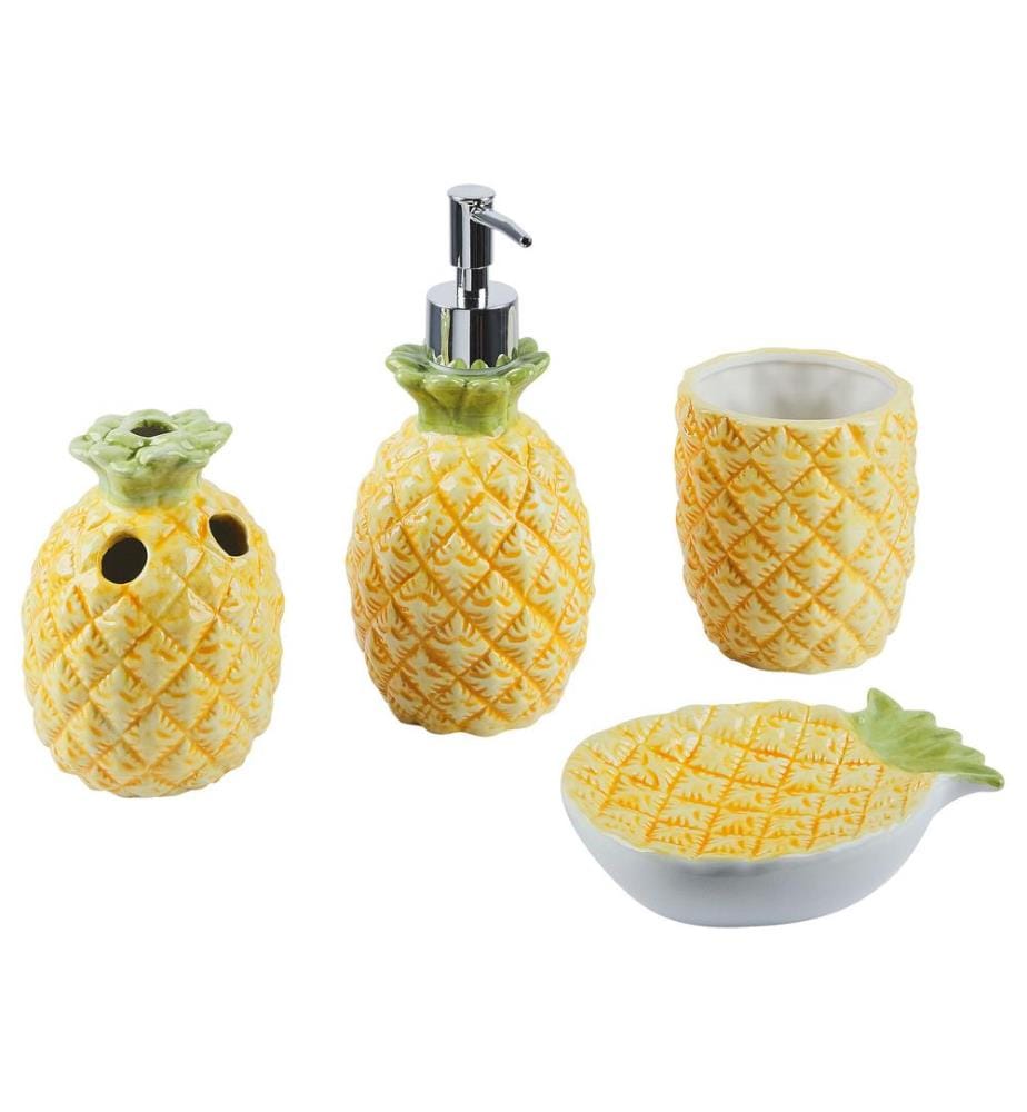Set da 4 accessori per il bagno MAICAO Ceramica Giallo