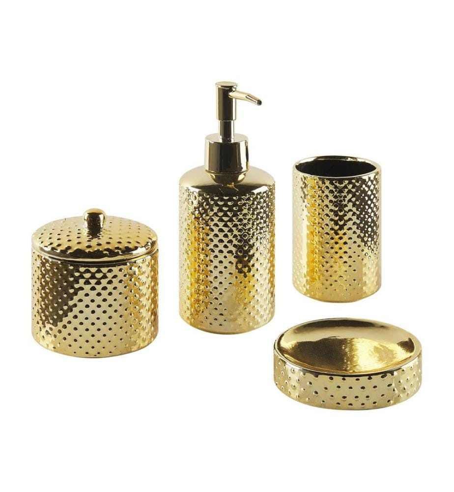 Badaccessoires Set 4-teilig CUMANA Keramik Gold