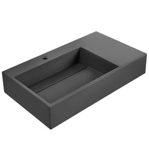 Lavabo sospeso CUSCO 75 x 43 cm Composito minerale Nero