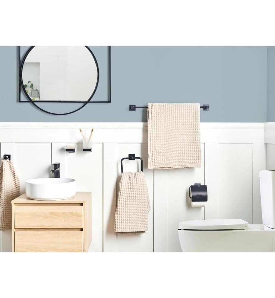 6-Piece Bathroom Hardware Set UVITA with Towel Bars and Hooks Black