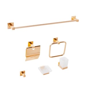 Badezimmerhalter Set 6-teilig UVITA mit Handtuchstangen und -haken Gold