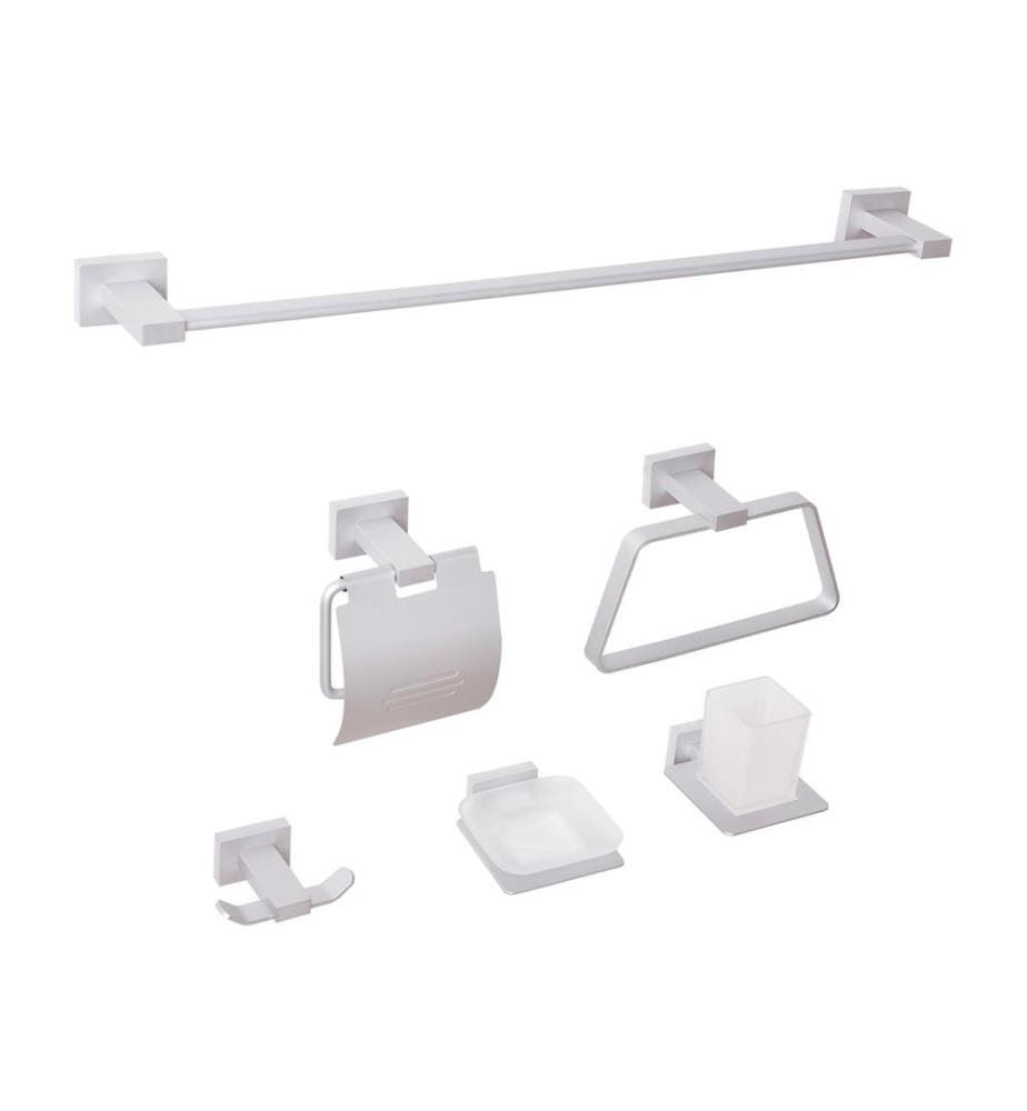 6-Piece Bathroom Hardware Set RIOHACHA with Towel Bars and Hooks Silver