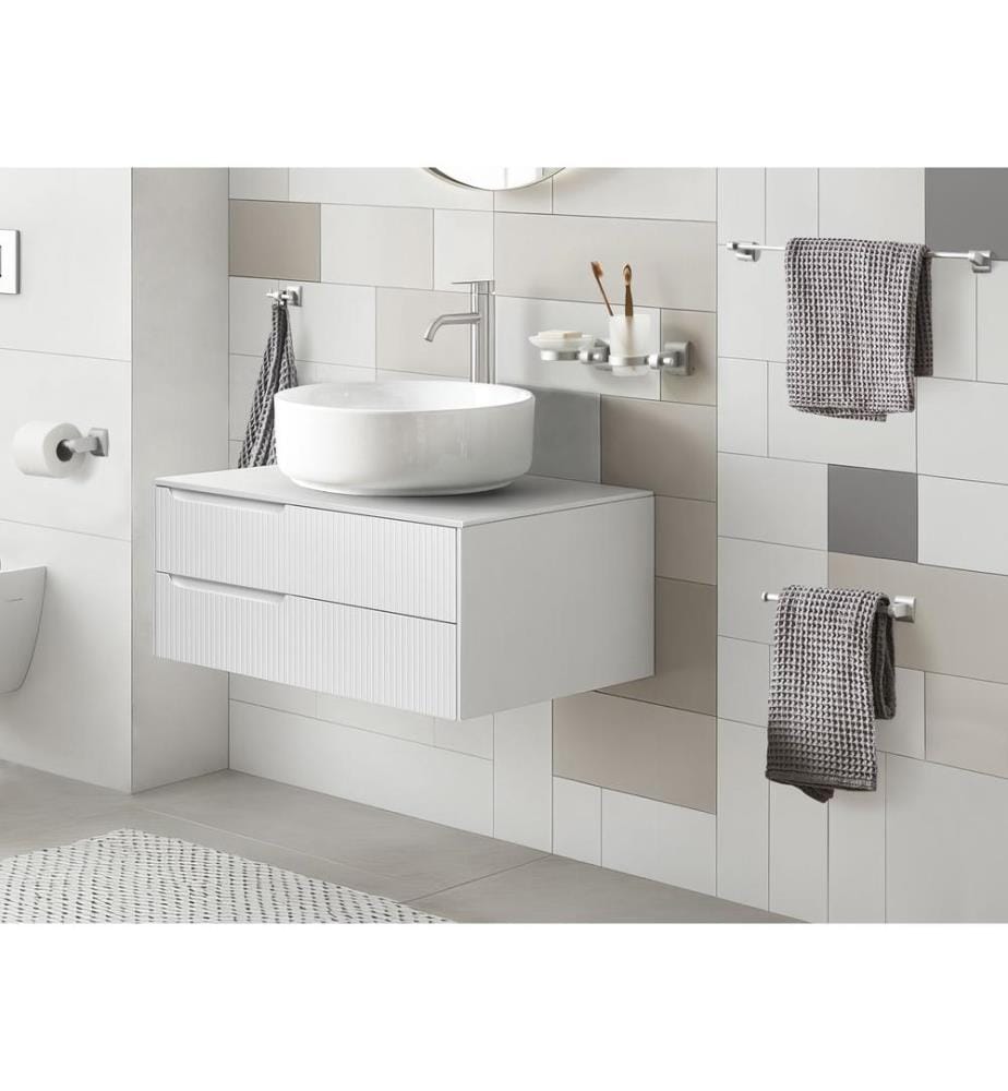 6-Piece Bathroom Hardware Set TALARA with Towel Bars and Hooks Silver
