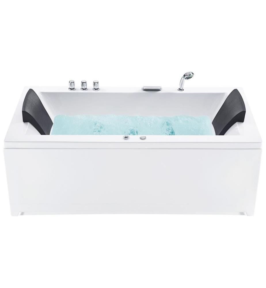 Baignoire d'angle à remous avec LED VARADERO Côté droit 183 x 90 cm Blanc