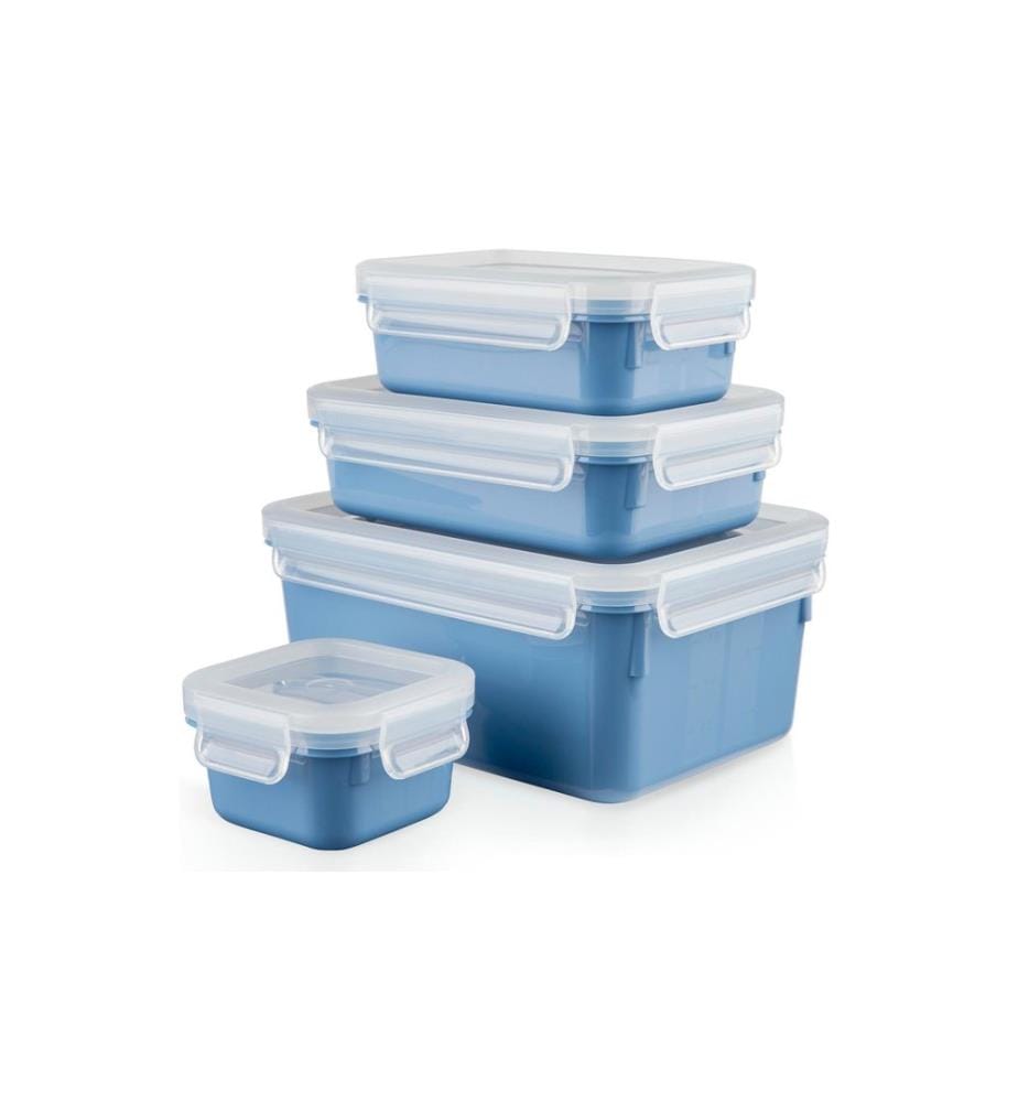EMSA - Récipients à provisions Clip & Close 4 pièces, 3.55 l, Bleu