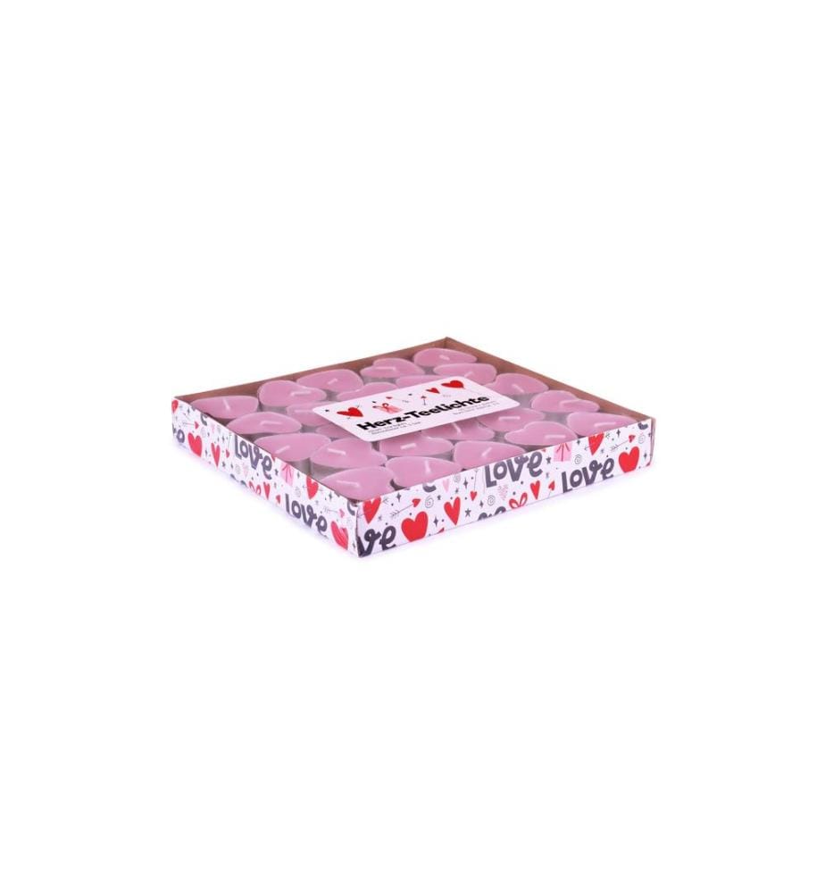 PAJOMA - Teelichter in Herzform Pink, 50 Stk