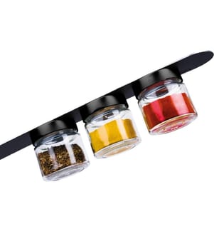 Silwy - Set de verres magnétiques d'épicerie fine, 0.125 l, Transparent/Noir