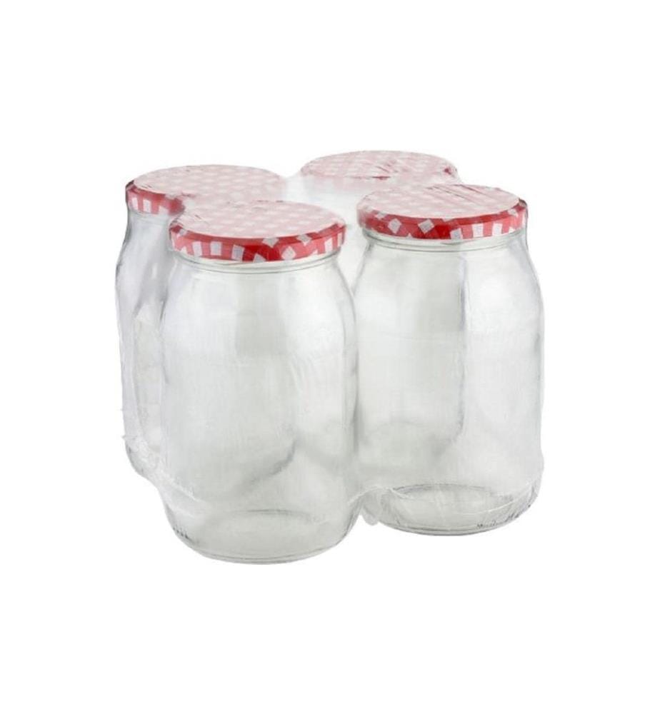 Axentia - Einmachglas Karo 948 ml, 4 Stück
