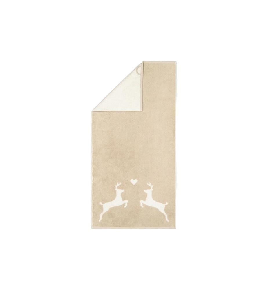 CAWÖ - Handtuch Alpenchic Edition Hirsch 50 x 100 cm, Beige