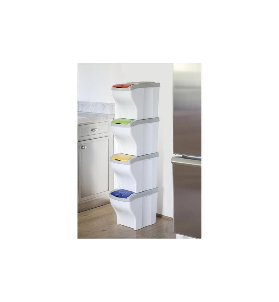 EDI BAUR - Mülltrennsystem Poker 4 x 20 l 80 l, Mehrfarbig