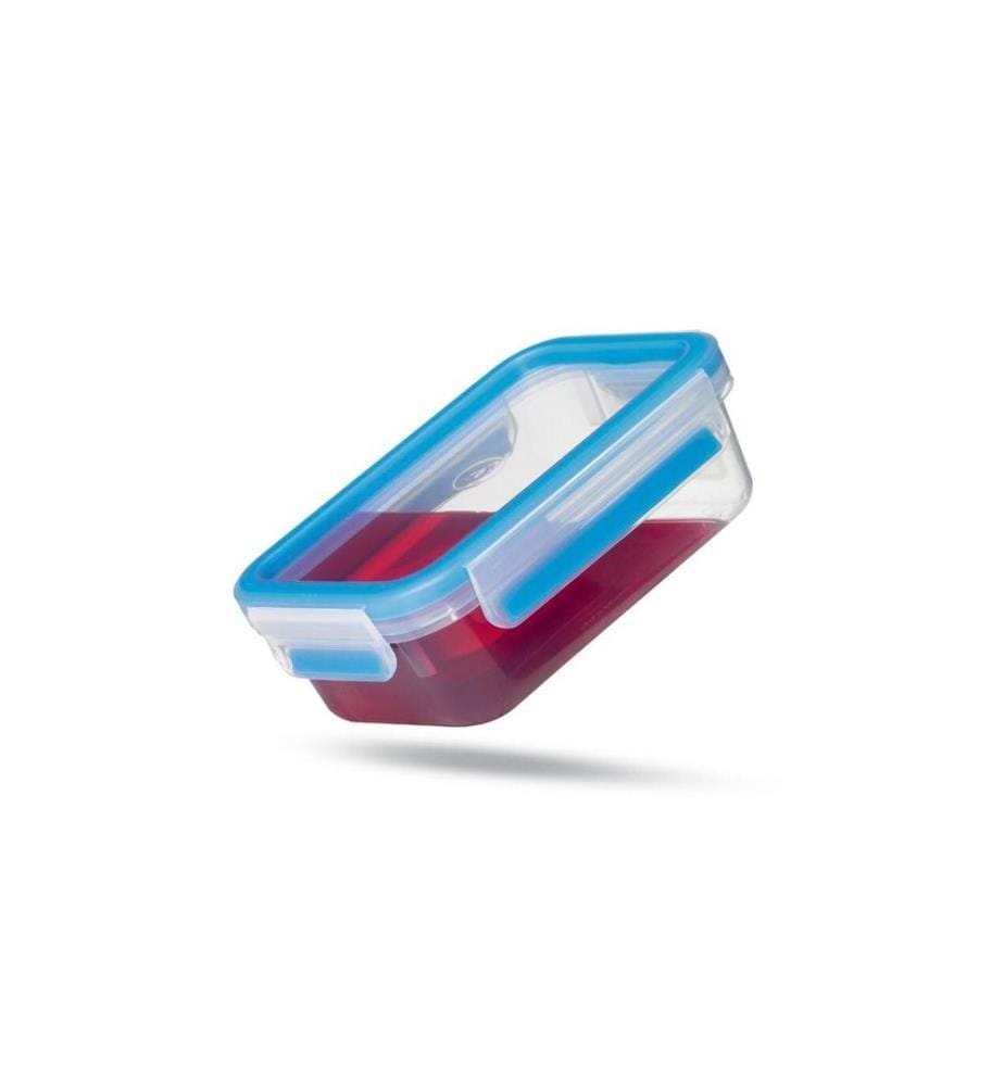 EMSA - Récipients à provisions Clip& Close 3 pièces, Bleu/Transparent