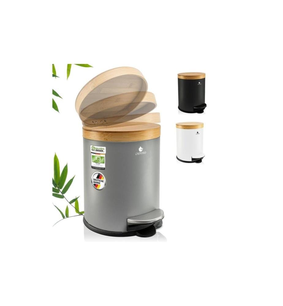 Exitoso - Tretmülleimer mit Softclose-Deckel 5 l, Grau