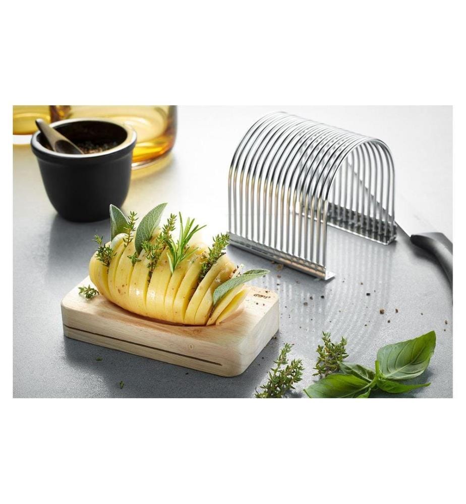 GEFU - Coupeuse de pommes de terre en éventail Hassel Argenté/Brun