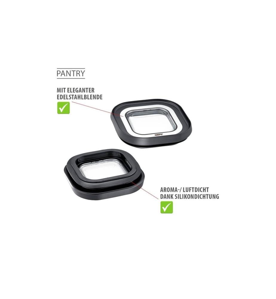 GEFU - Vorratsdose Pantry 1.9 l, Transparent/Schwarz