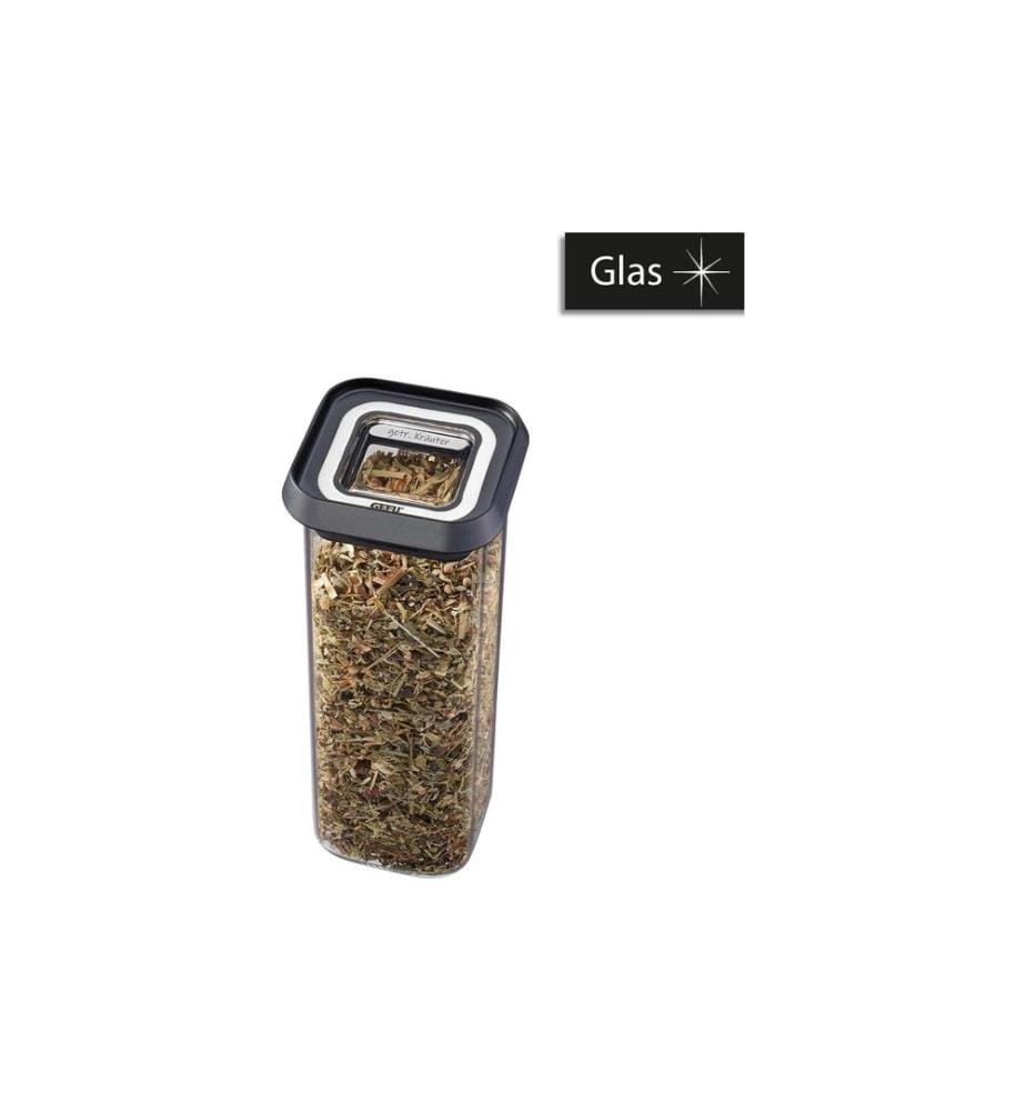 GEFU - Boîte à provisions Pantry mini 0.4 l, Transparent/Noir